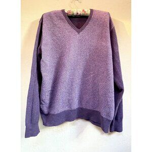 IL Granchio Men's Purple Wool Blend V-Neck Pullover Sweater Size IV Lightweight